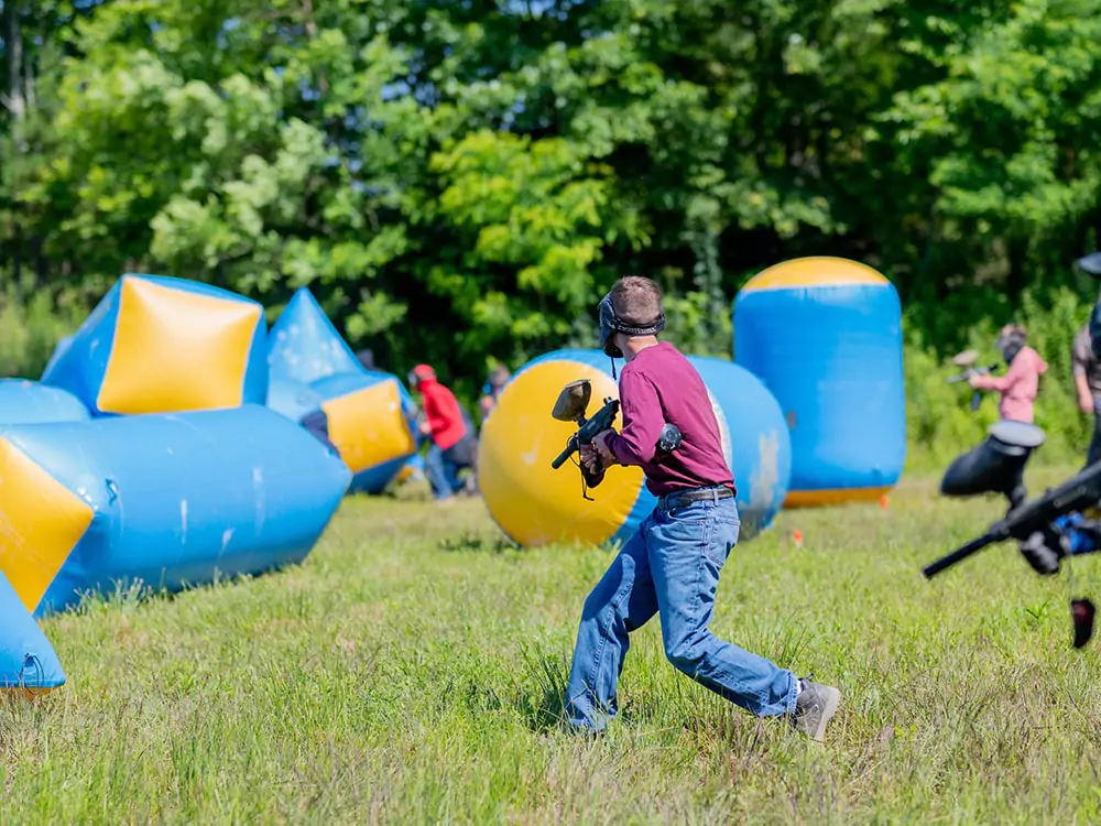 paintball-inflatables-set-up-on-grass