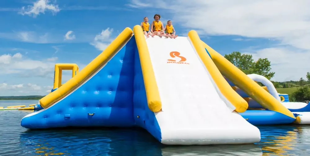 a-floating-water-inflatable-slide-is-printed-with-a-custom-logo