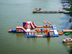 floating-water-park-installed-on-lake
