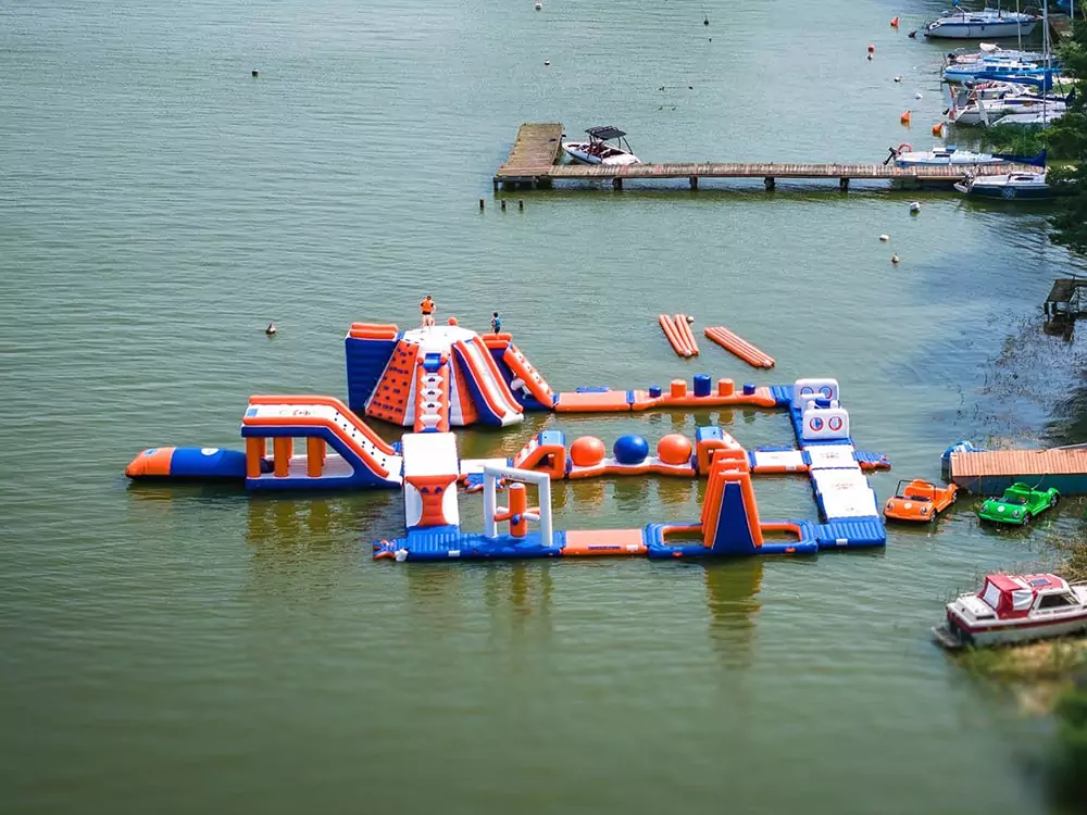 floating-water-park-installed-on-lake