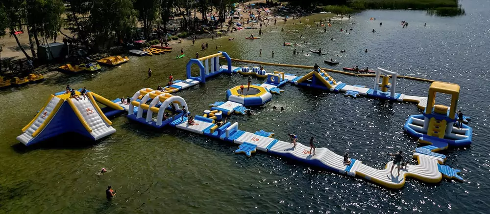 floating-water-park-on-lake