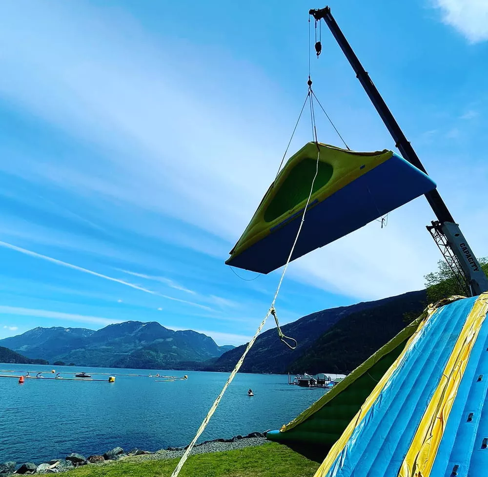 inflatable aqua park maintenance module repair layout adjustment