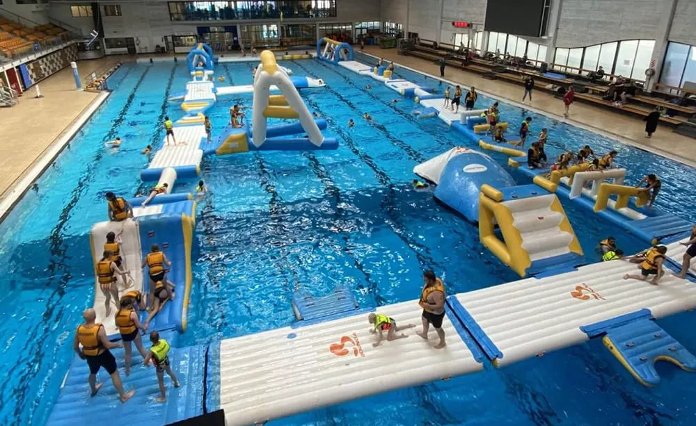 floating-water-park-installed-in-a-pool