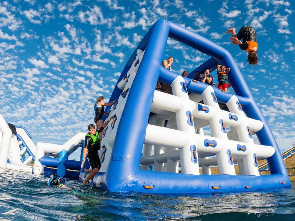climbing-attraction-at-an-inflatable-water-park