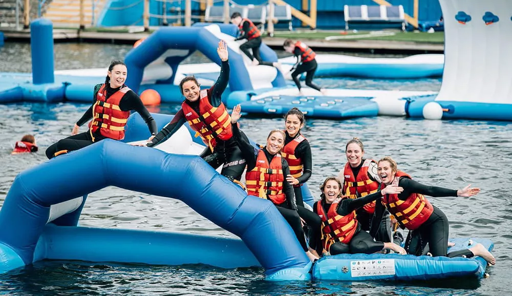 commercial-inflatable-water-park-at-a-busy-tourism-season