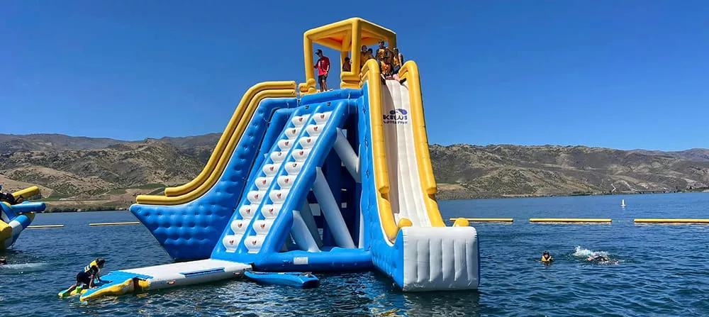Kiwi-commercial-inflatable-water-park-slide-anchor-installation