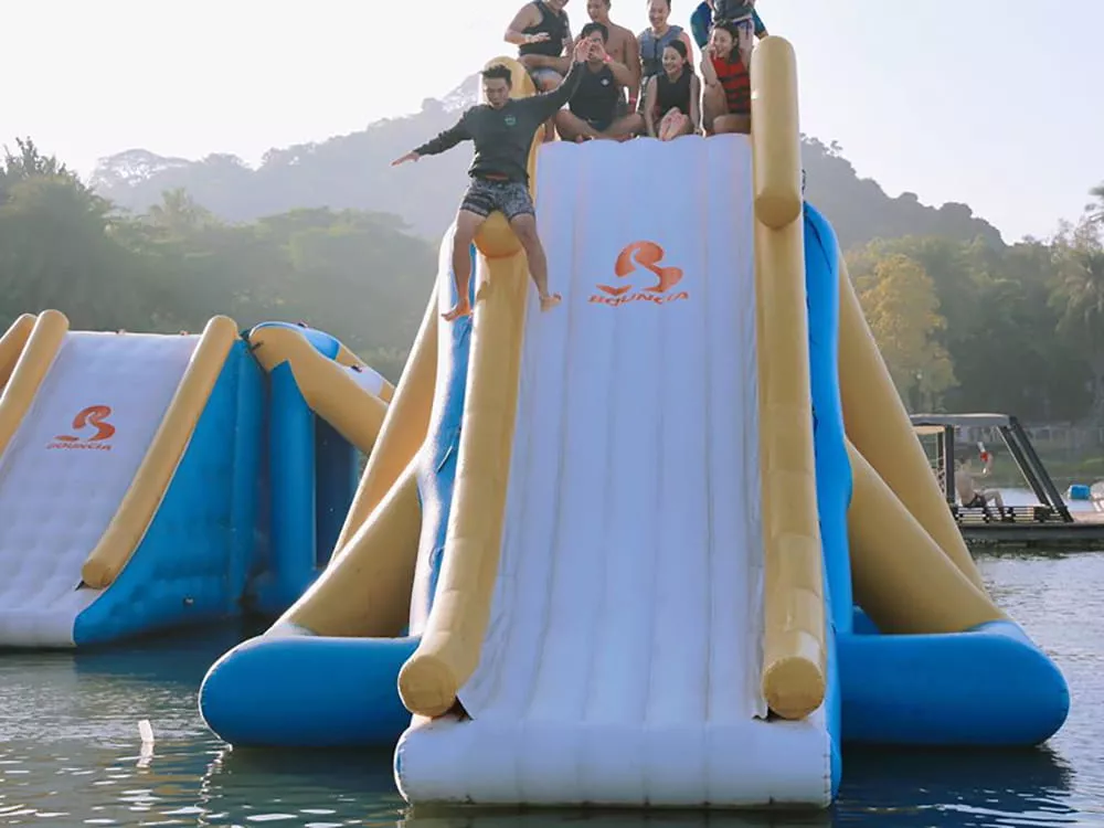 inflatable-water-park-large-slide-on-lake