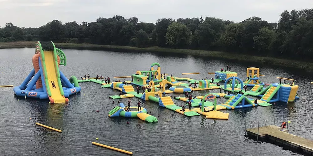 175-person inflatable water park in Cambridge, England