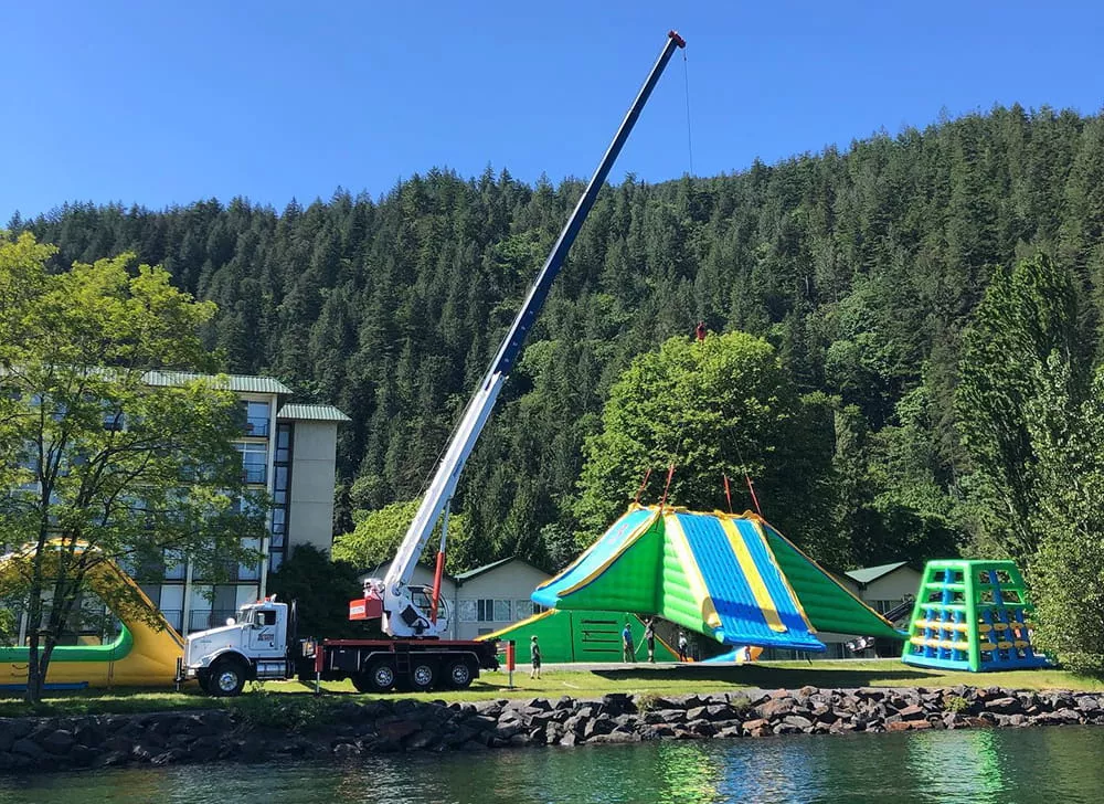 Installation as part of the total inflatable water park cost