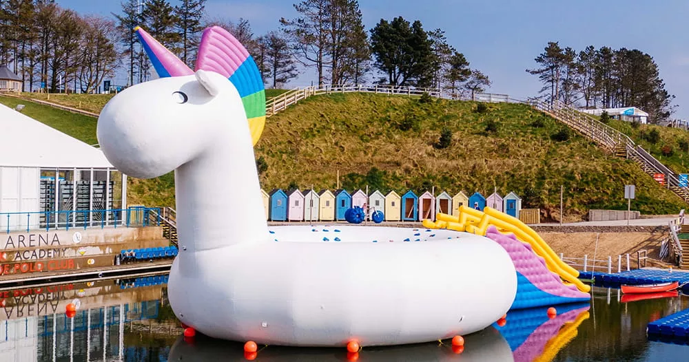 floating-water-park-equipment-with-a-separate-unicorn-slide